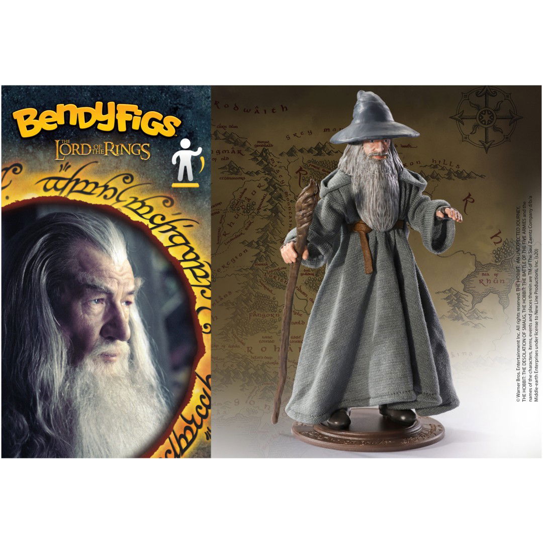 NOBLE COLLECTION - LORD OF THE RINGS - BENDYFIGS - GANDALF FIGURA