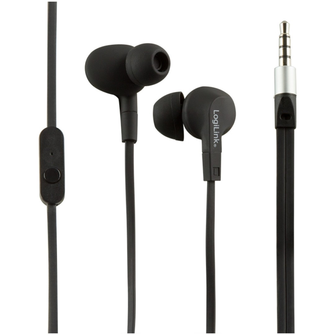 Slušalke LogiLink 3.5 ušesne vodoodporne IPX6 črne (HS0042)