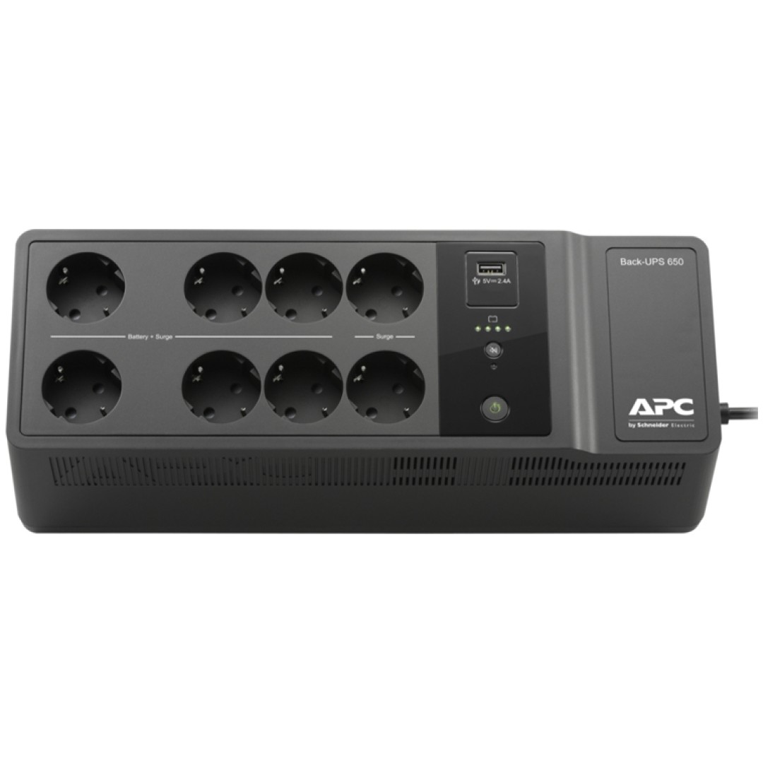 APC Back-UPS BE650G2-GR BE 650VA 400W 8xSchuko CEE7 USB prenapetostna zaščita razdelilec brezprekinitveno napajanje
