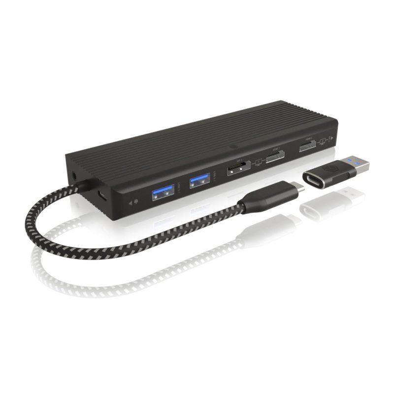 Icybox IB-DK4080AC USB-C in USB-A priklopna postaja 9v1 s Power Delivery do 100W
