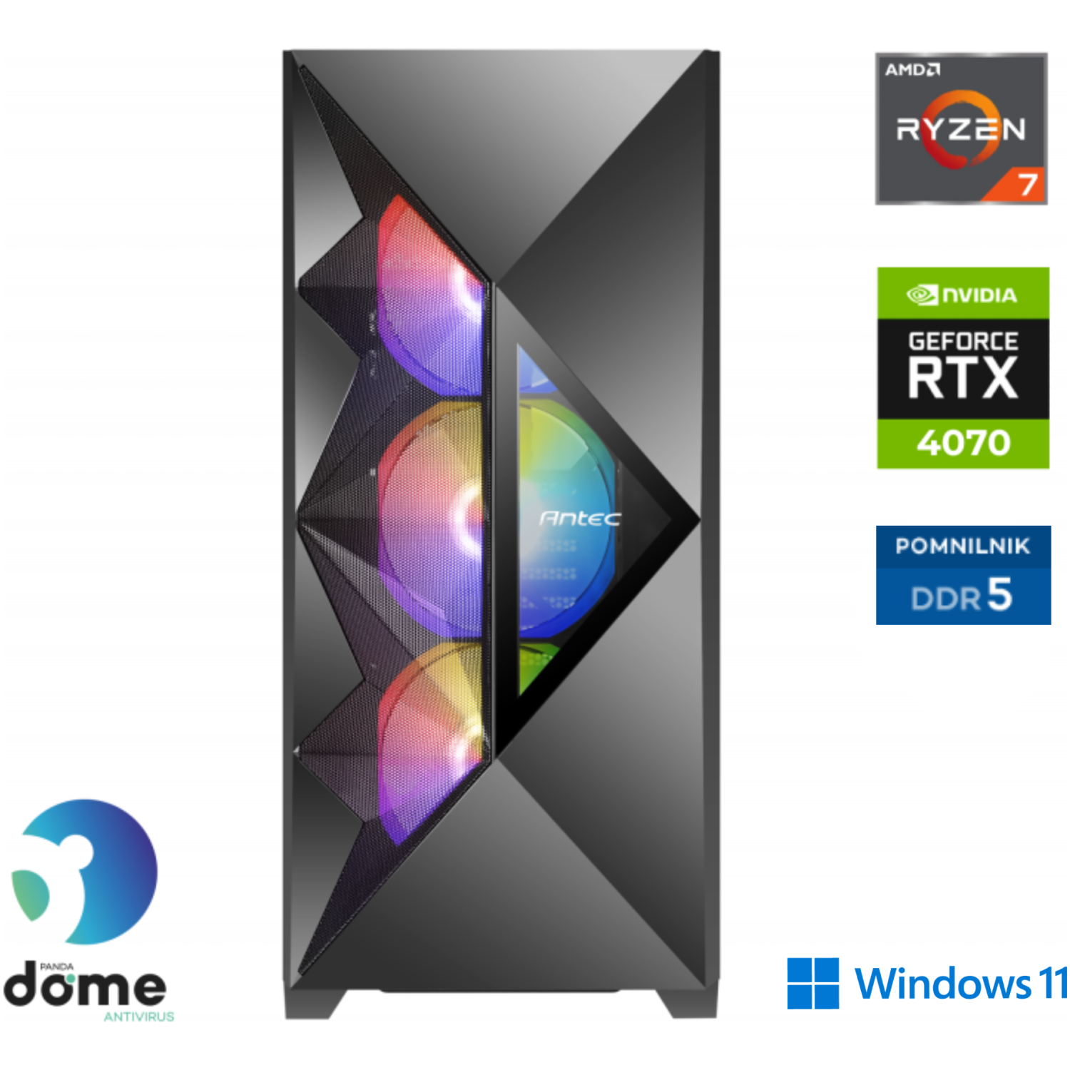 Računalnik ANNI Gamer Extreme R7 7700X / RTX 4070 / 32 GB / 2 TB / W11H