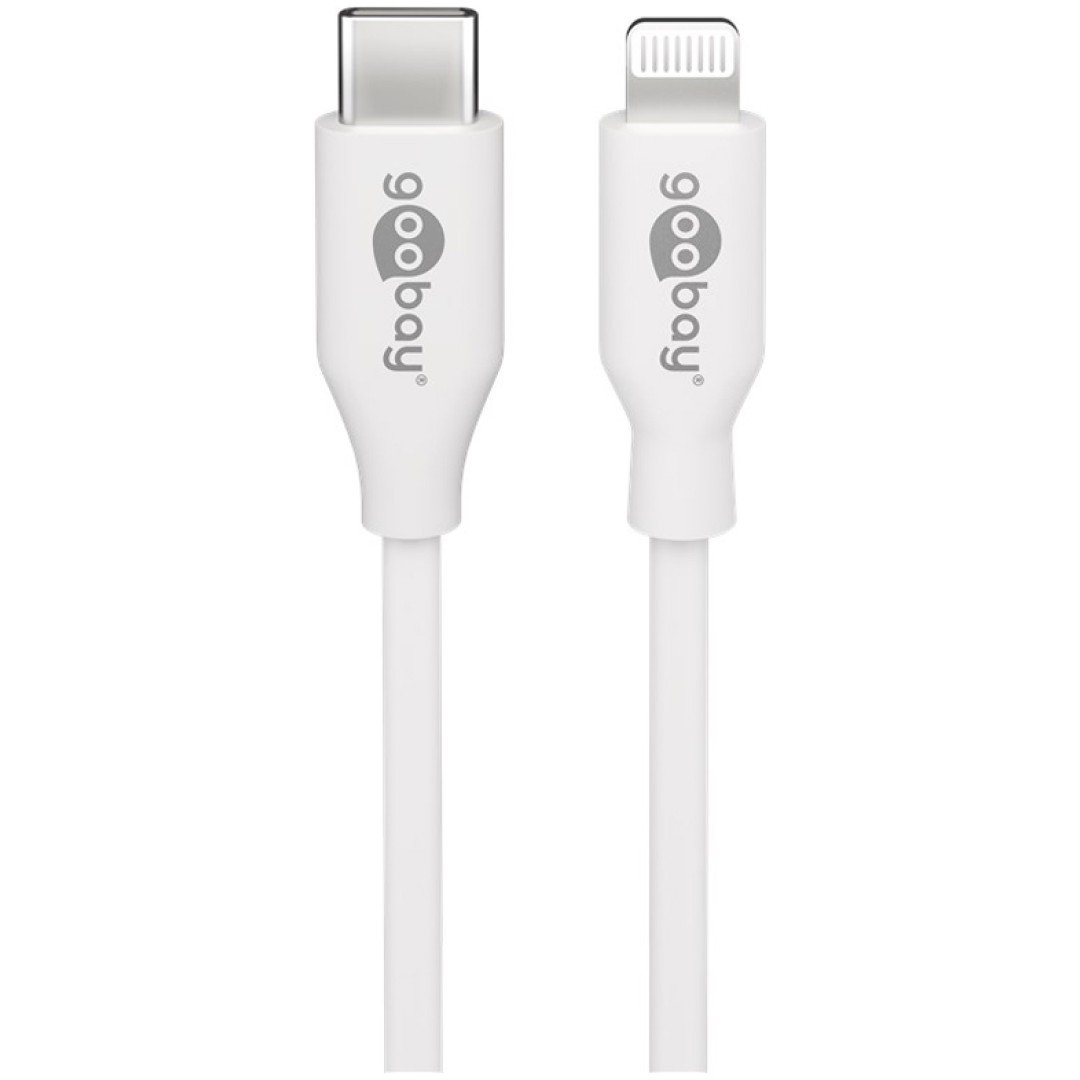 GOOBAY USB-C na Apple (Lightning) 1m 87W beli napajalni in sync MFi kabel