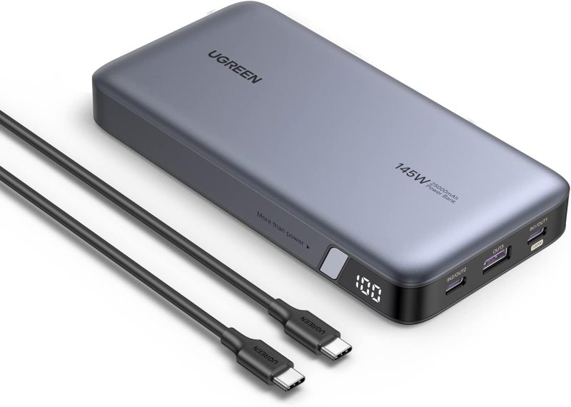 Prenosna baterija Ugreen PB205 25000mAh 145W PD 1x USB-A 2x USB-C črna (90597A)