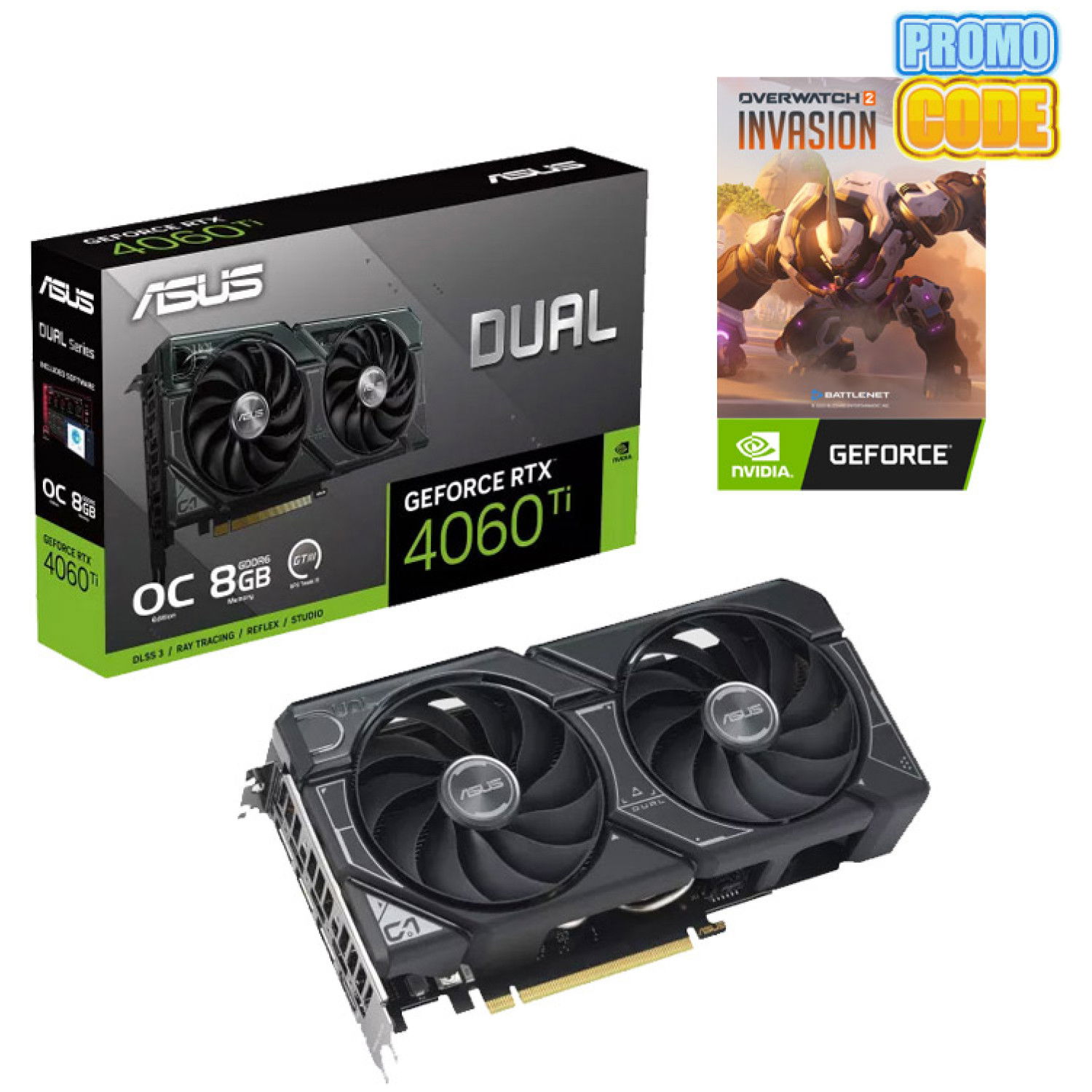 ASUS Dual GeForce RTX 4060 Ti OC 8GB GDDR6 (90YV0J40-M0NA00) gaming grafična kartica