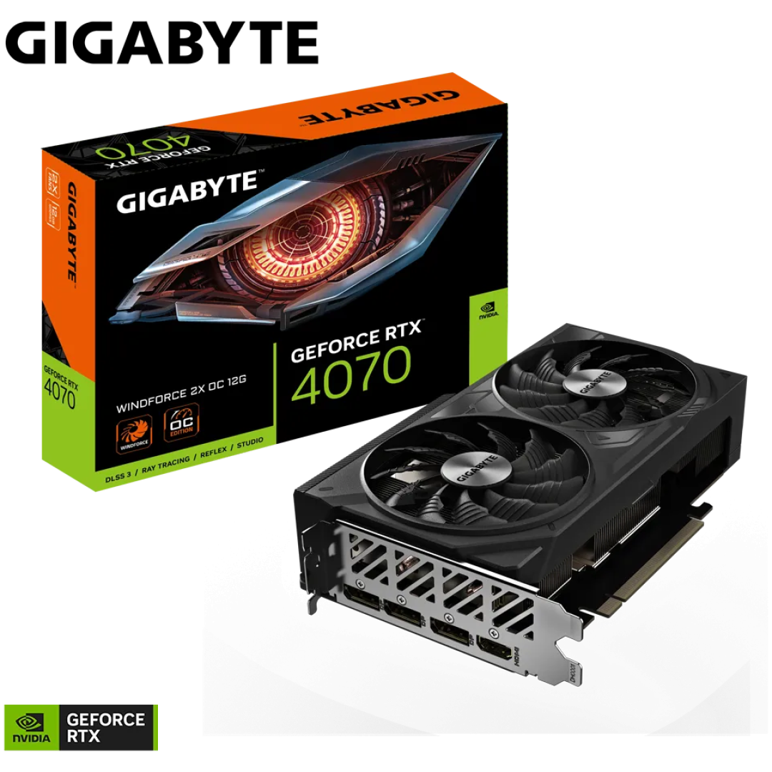 Grafična kartica GIGABYTE GeForce RTX 4070 WINDFORCE 2X OC 12G