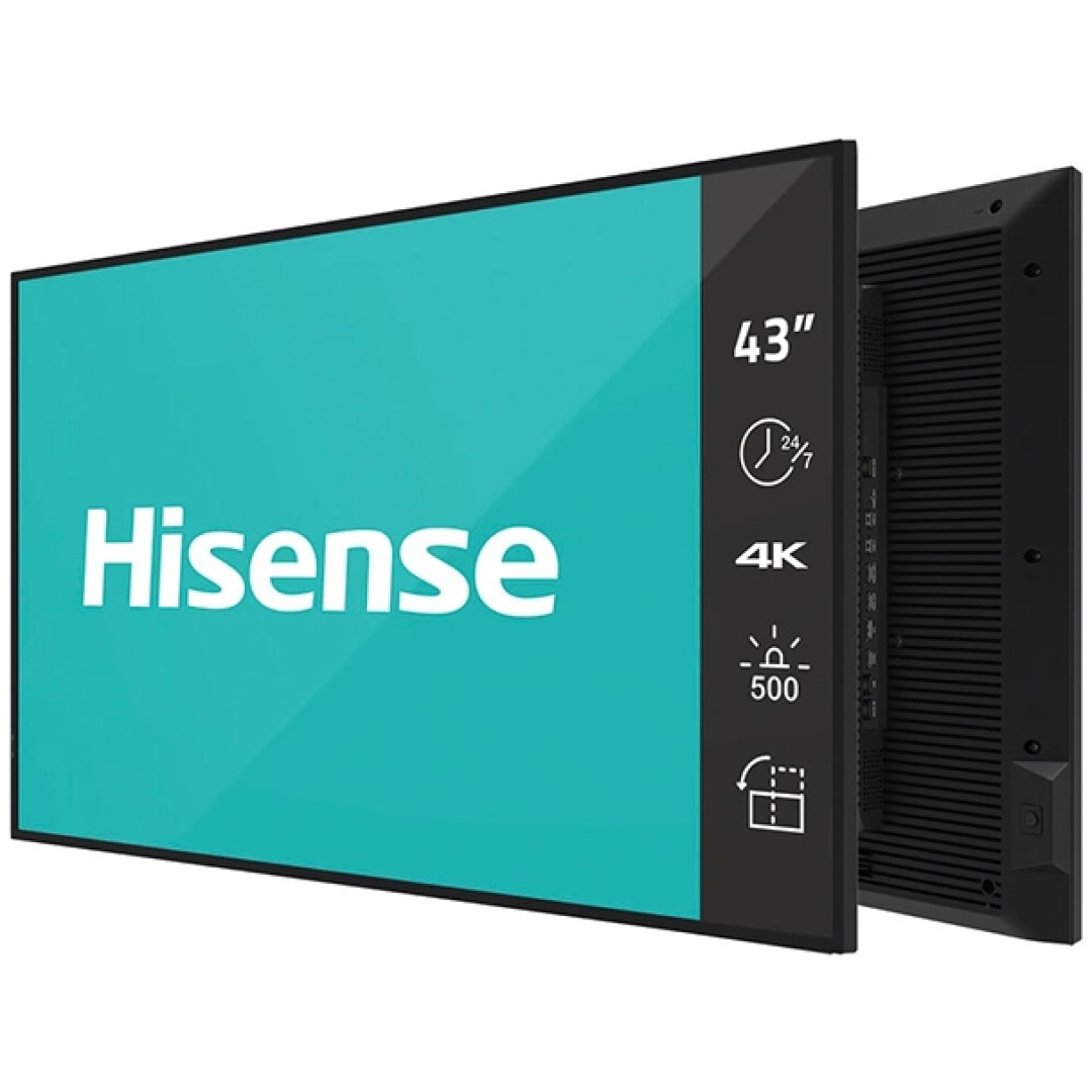 Hisense digital signage zaslon 43DM66D 43" / 4K / 500 nits / 60 Hz / (24h / 7 dni)