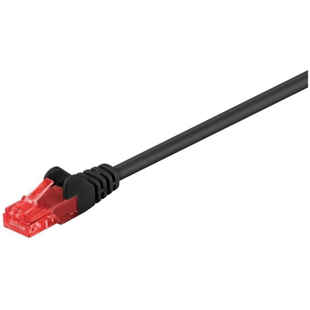 GOOBAY CAT6 U/UTP 2m črn/rdeč mrežni priključni patch kabel