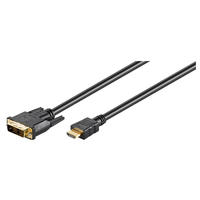 GOOBAY DVI-D (M) / HDMI (M) pozlačen 2 m kabel