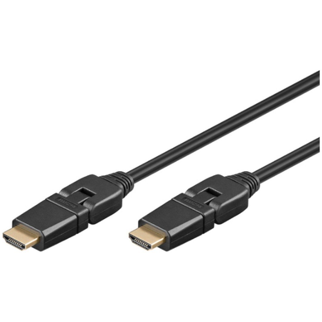 GOOBAY HDMI na HDMI High Speed Ethernet 4K 2m vrtljiv pozlačen kabel