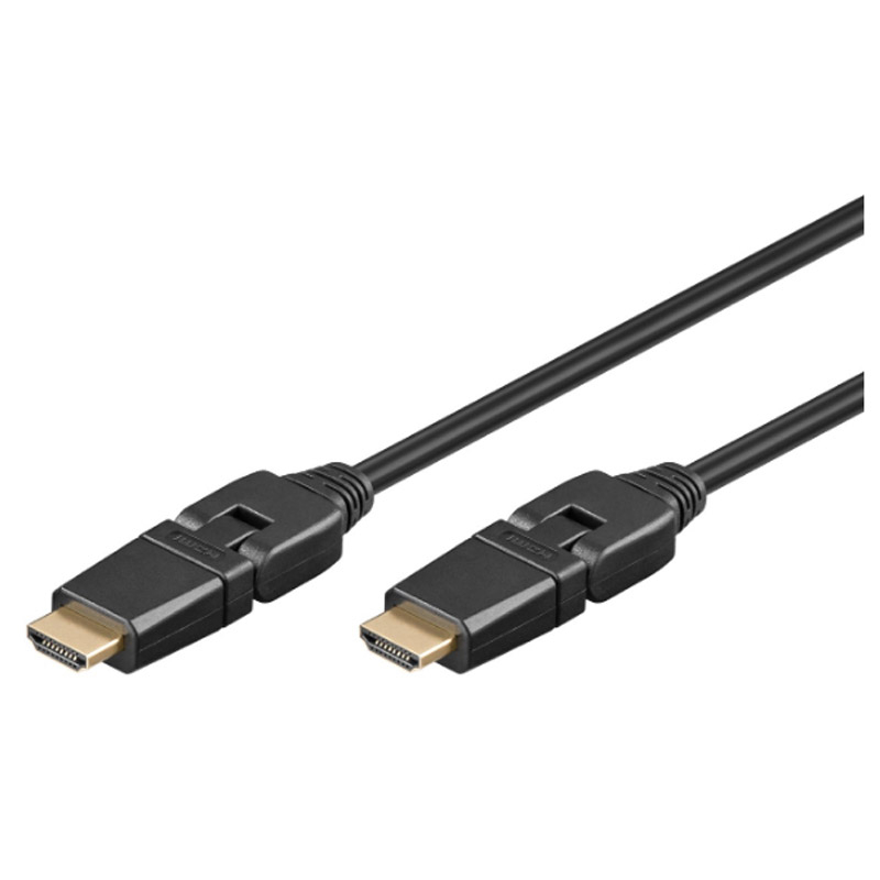 GOOBAY HDMI na HDMI High Speed Ethernet 4K 2m vrtljiv pozlačen kabel