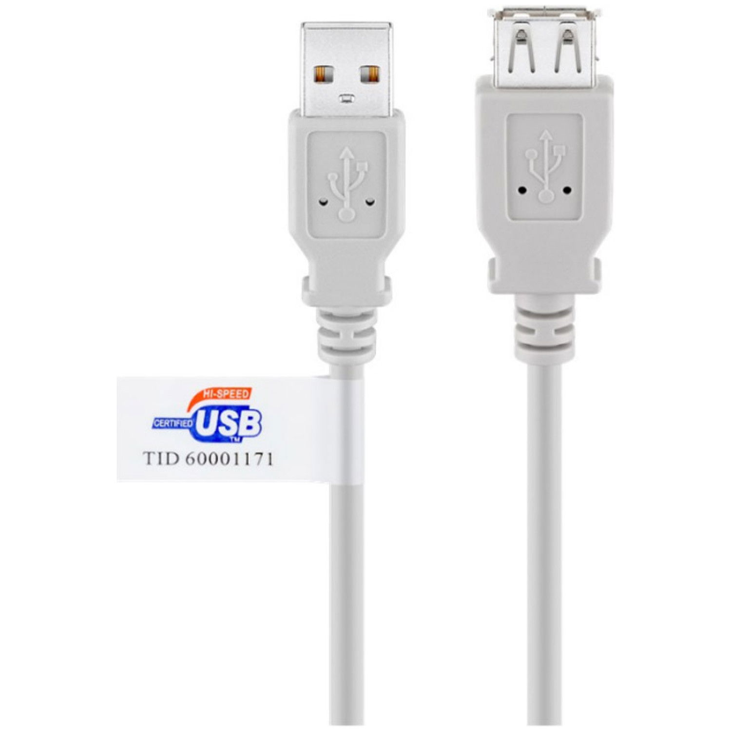 GOOBAY USB 2.0 (M) / USB 2.0 (Ž) Hi-Speed 5m beli podajševalni kabel