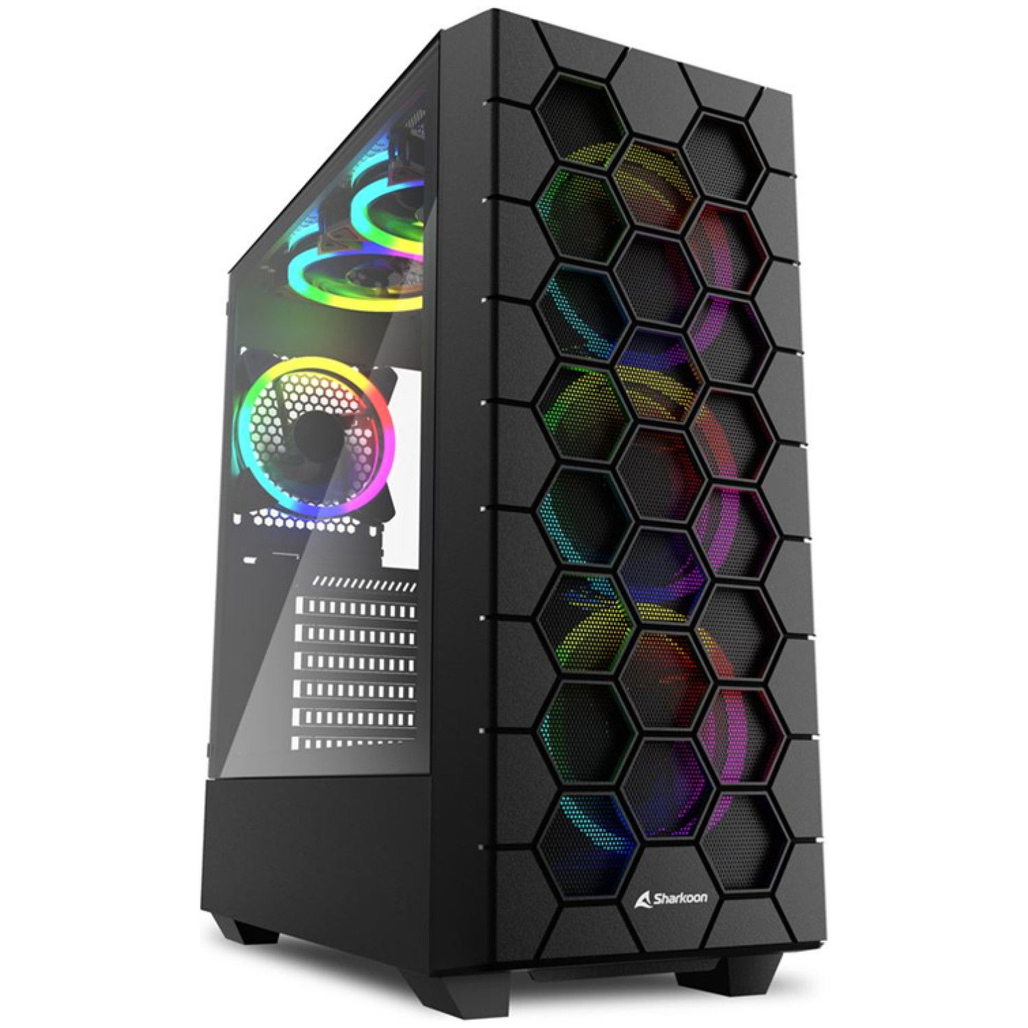 SHARKOON RGB Hex midiATX okno črno ohišje