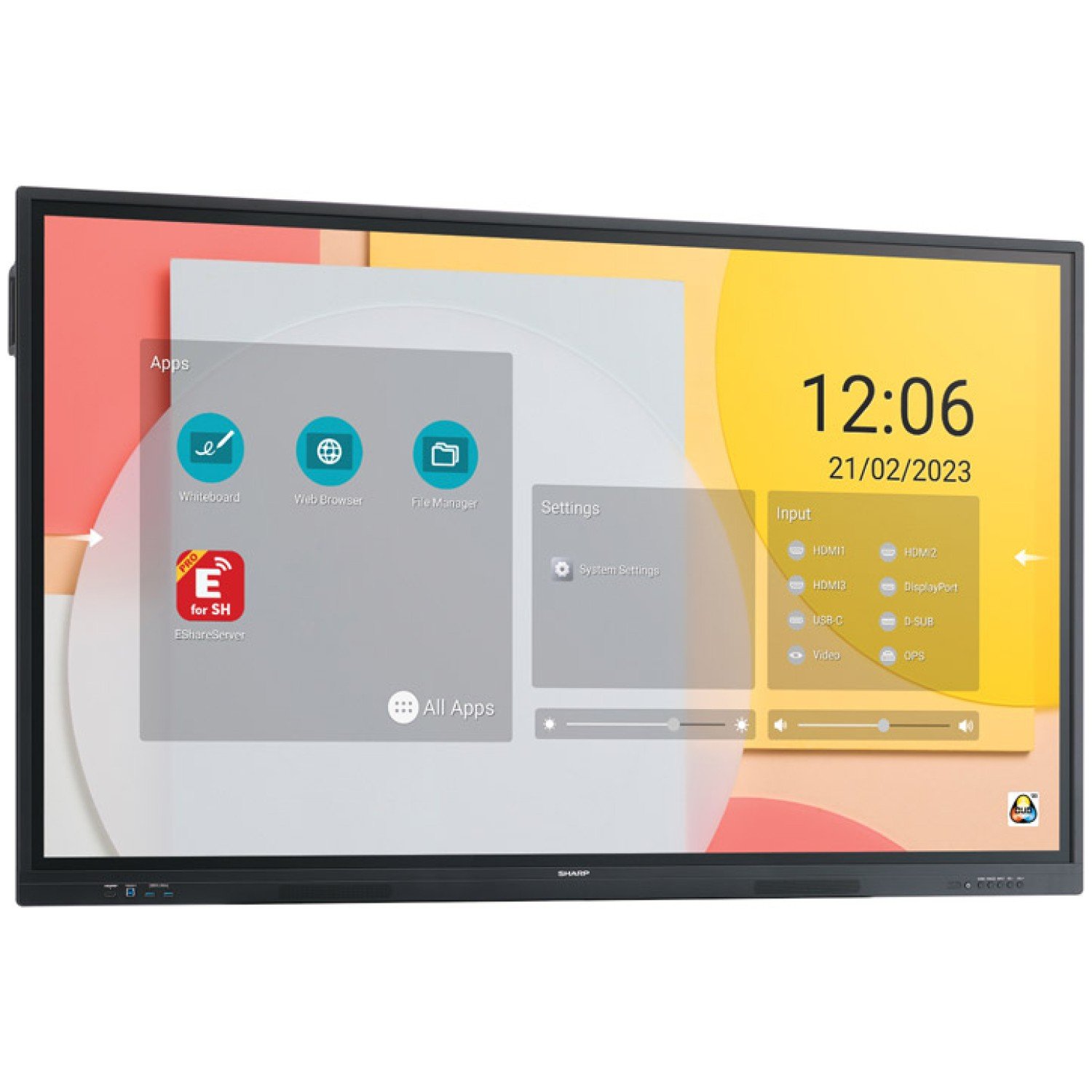 9cm (65") 16/7 3840x2160 UHD IPS Android IR na dotik interaktivni zaslon