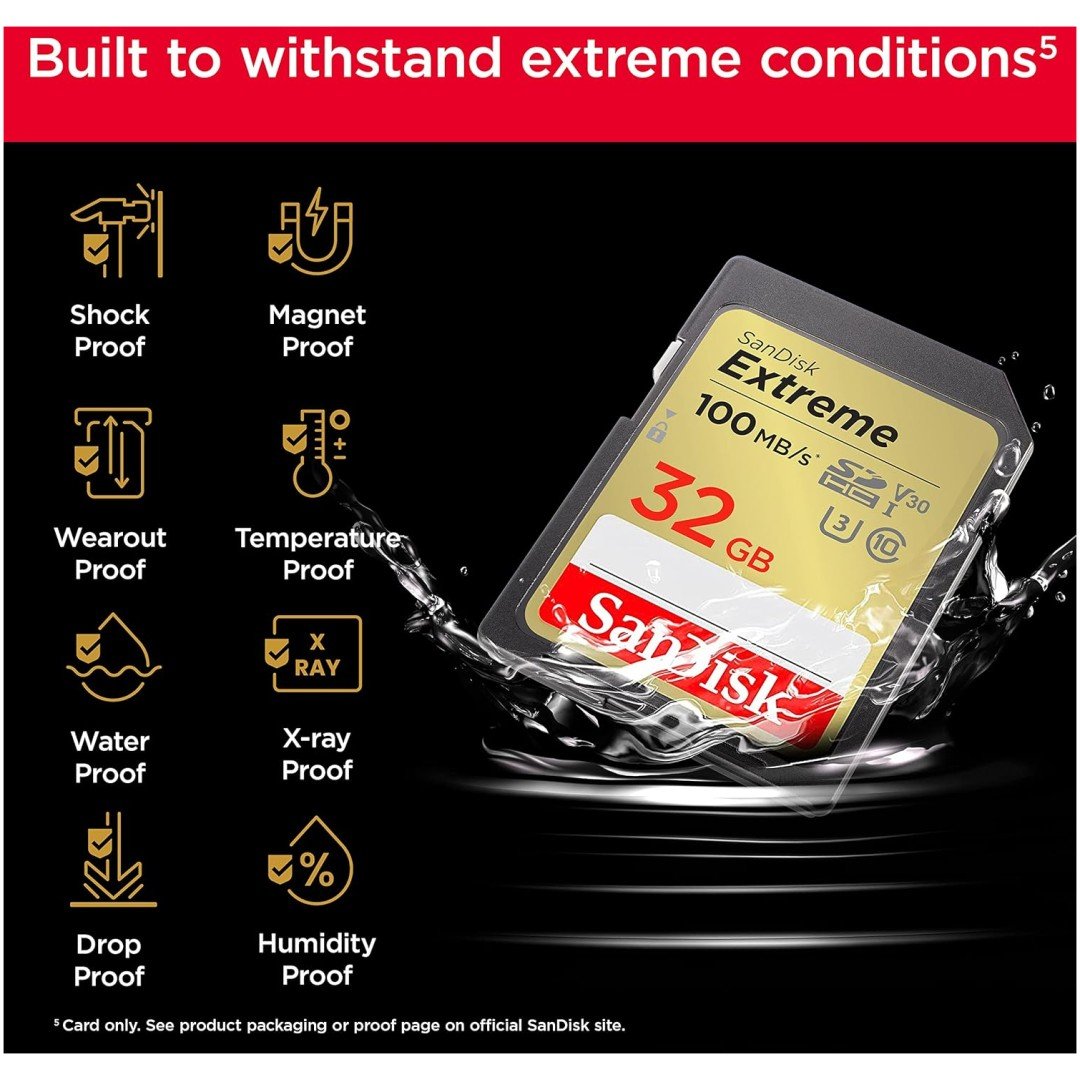 SanDisk Extreme PLUS 32GB SDHC spominska kartica 100MB/s in 60MB/s branje/pisanje