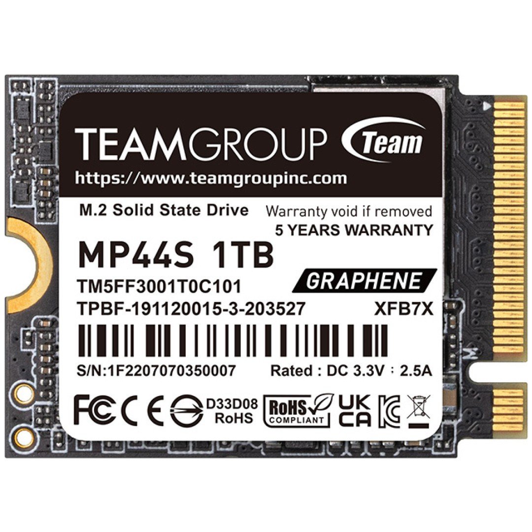 Teamgroup 1TB M.2 NVMe SSD MP44S 2230 5000/3500 MB/s