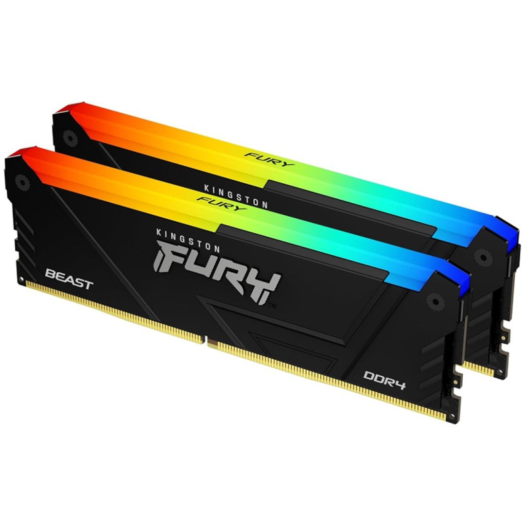 KINGSTON Fury Beast 16GB (2x8GB) 3600MT/s DDR4 CL17 KF436C17BB2AK2/16 RGB pomnilnik