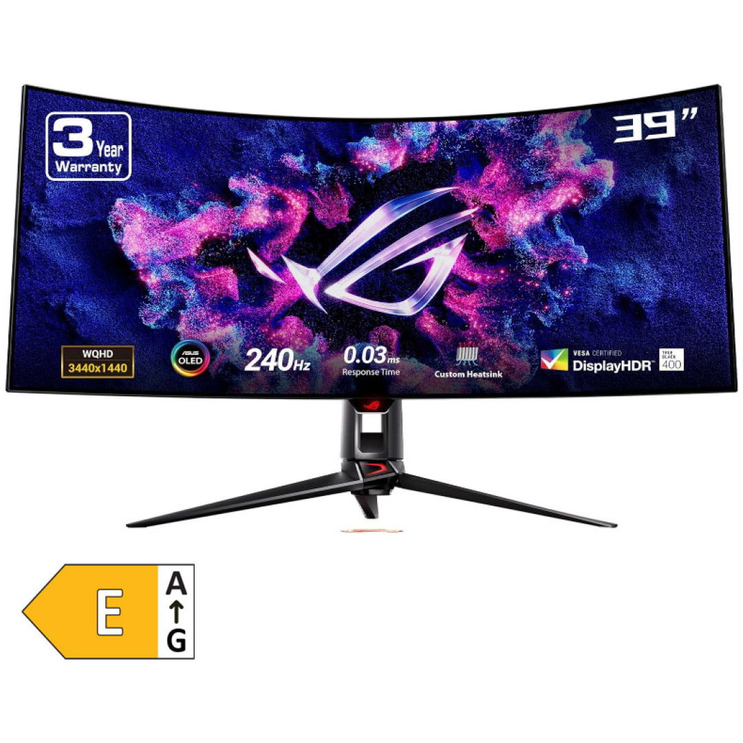 ASUS ROG Swift OLED PG39WCDM 99cm (39") 3440x1440 WOLED 240Hz DP/HDMI/USB-C HDR10 FreeSync KVM ukrivljen gaming monitor