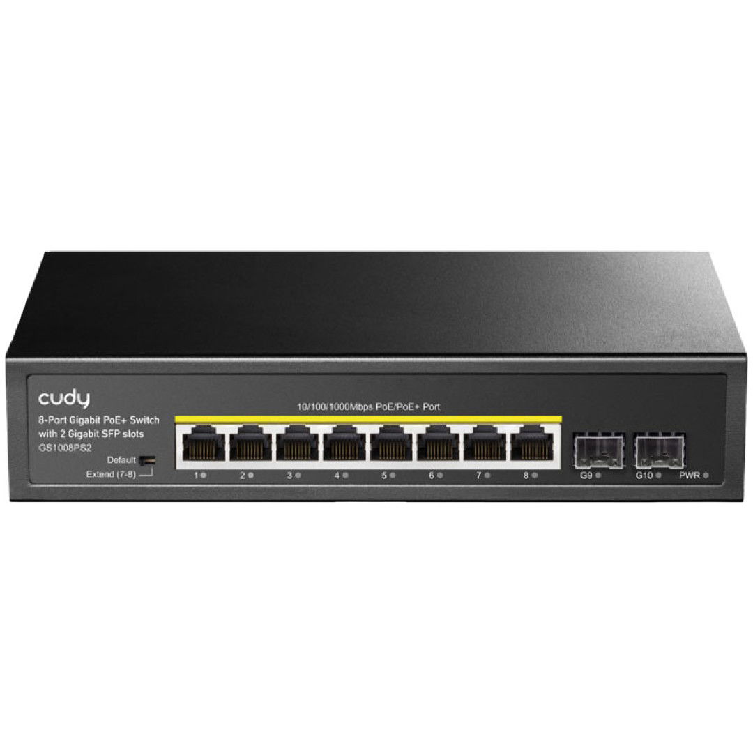 CUDY GS1008PS2 8x Gigabit PoE+ 120W 2xSFP mrežno stikalo-switch