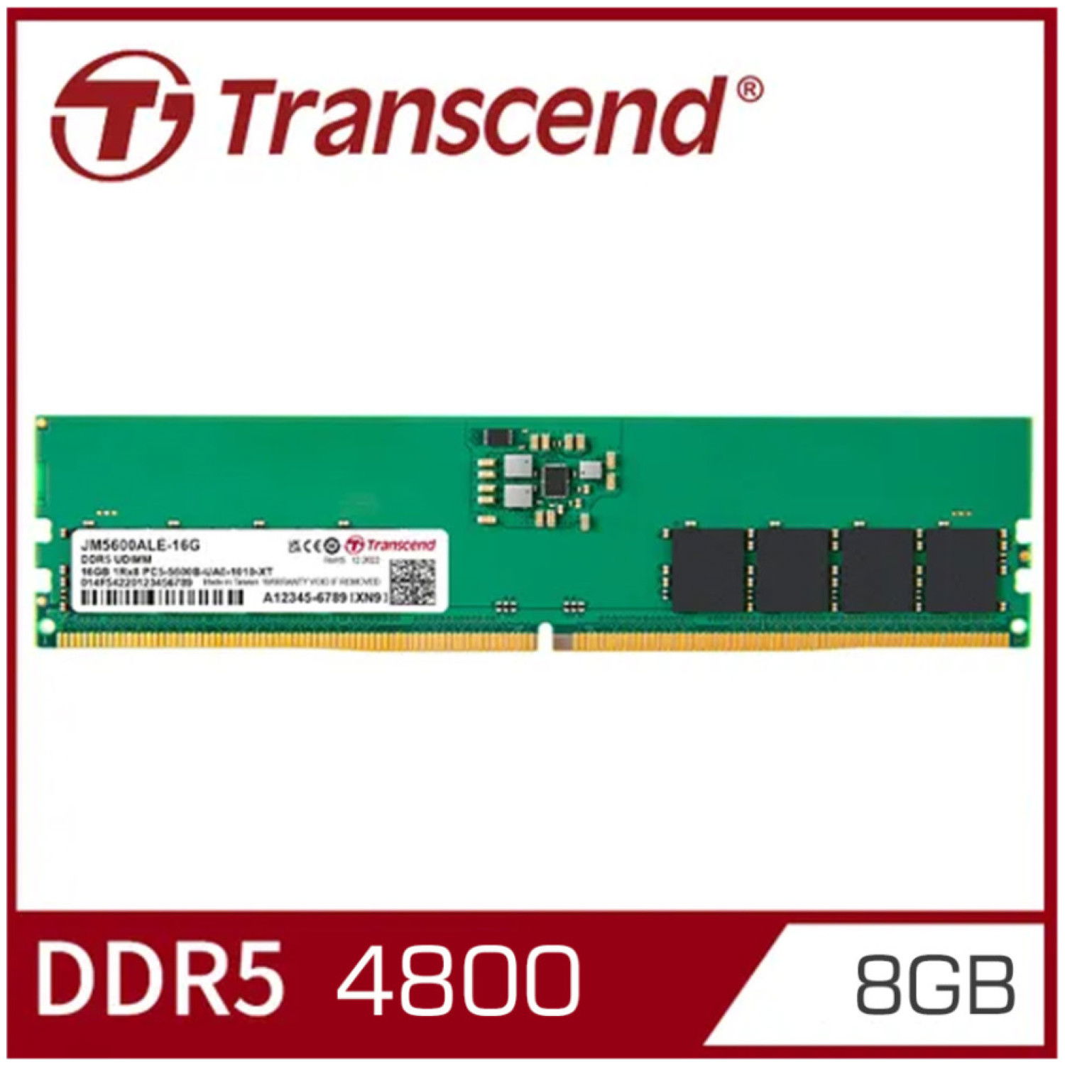 DDR5 8GB 4800MHz CL40 Single (1x 8GB) Transcend JM4800ALG-8G 1