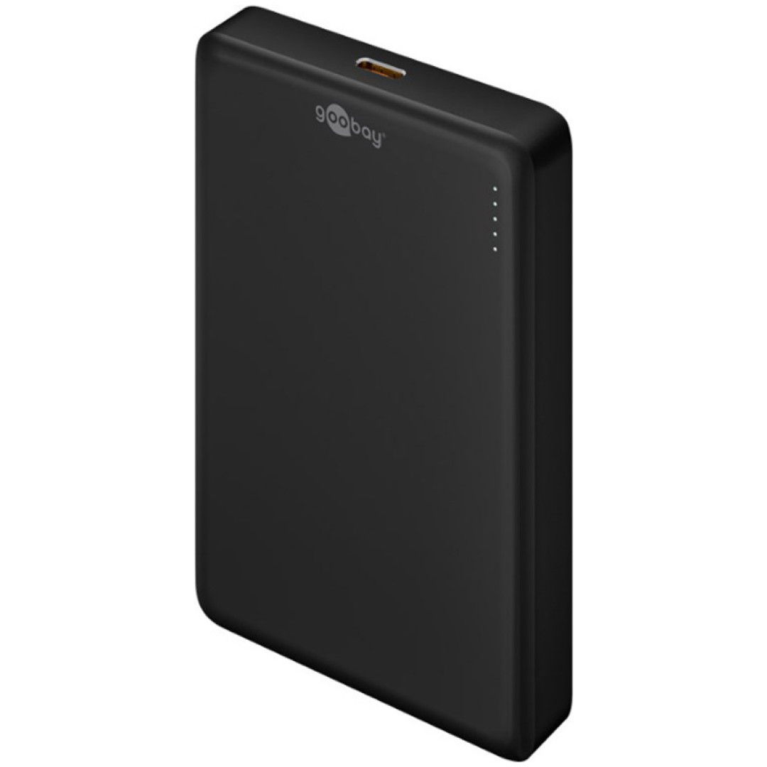 GOOBAY Magnetic Wireless PowerBank 10.000 mAh črna brezžična prenosna baterija