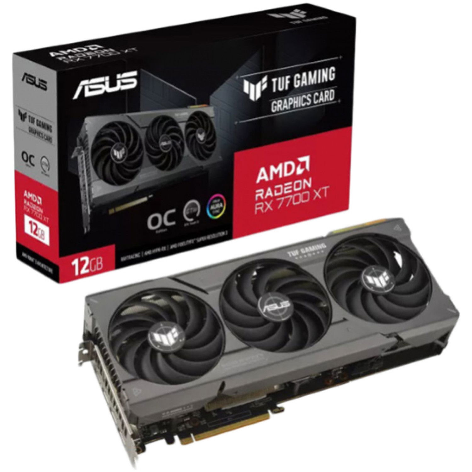 Grafična kartica AMD RX 7700XT Asus TUF Gaming OC - 12GB GDDR6 | 1xHDMI 1xHDMI 2.1 3xDisplayport 2.1 (90YV0JK0-M0NA00)