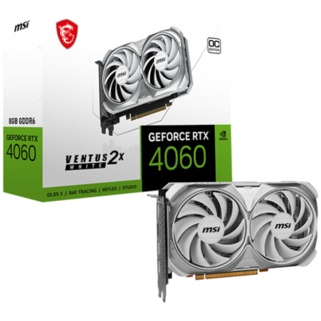 Grafična kartica nVidia RTX4060 MSI Ventus OC 2X Bela - 8GB GDDR6 (V516-030R)