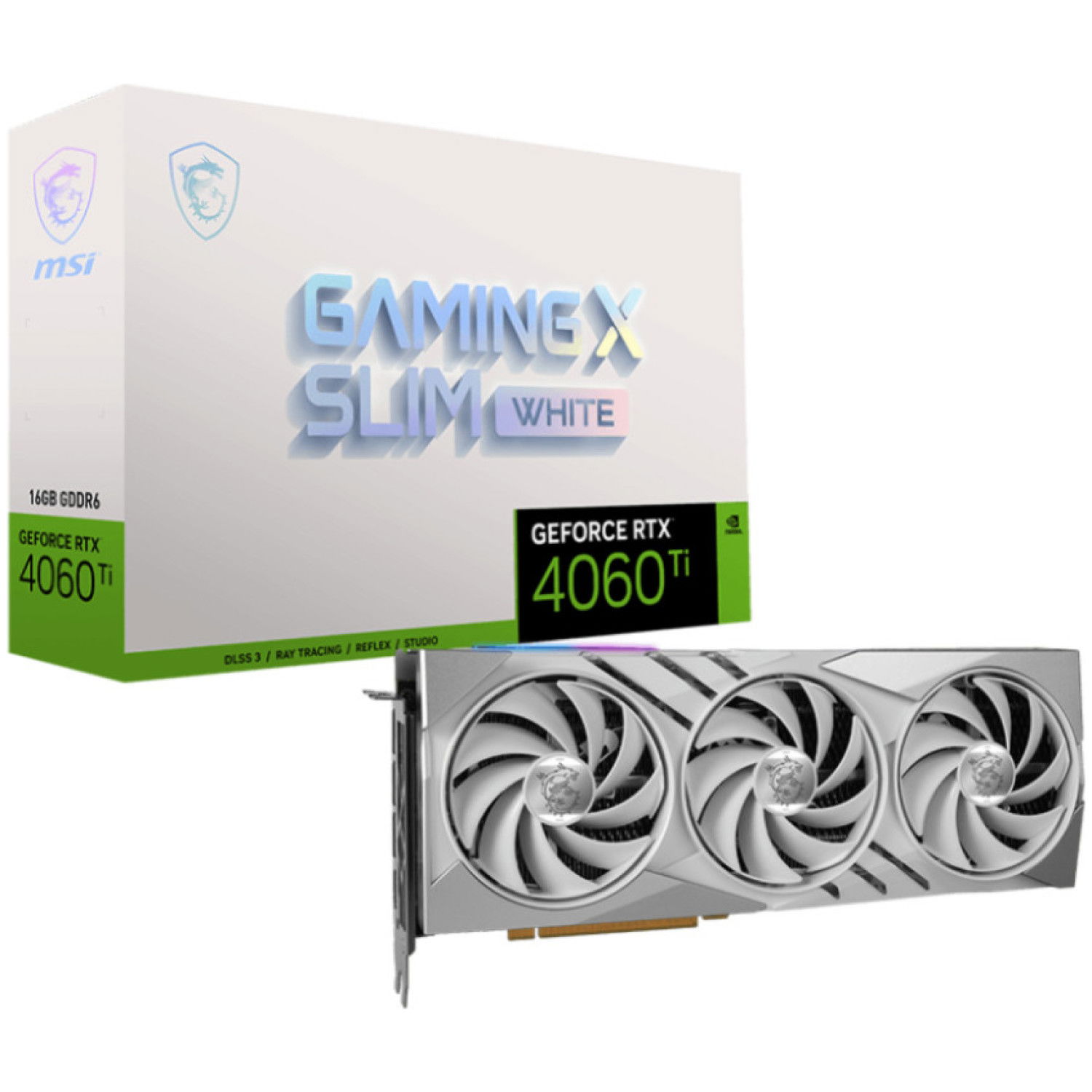 Grafična kartica nVidia RTX4060Ti MSI GAMING X Slim Bela - 16GB GDDR6 (V517-001R)