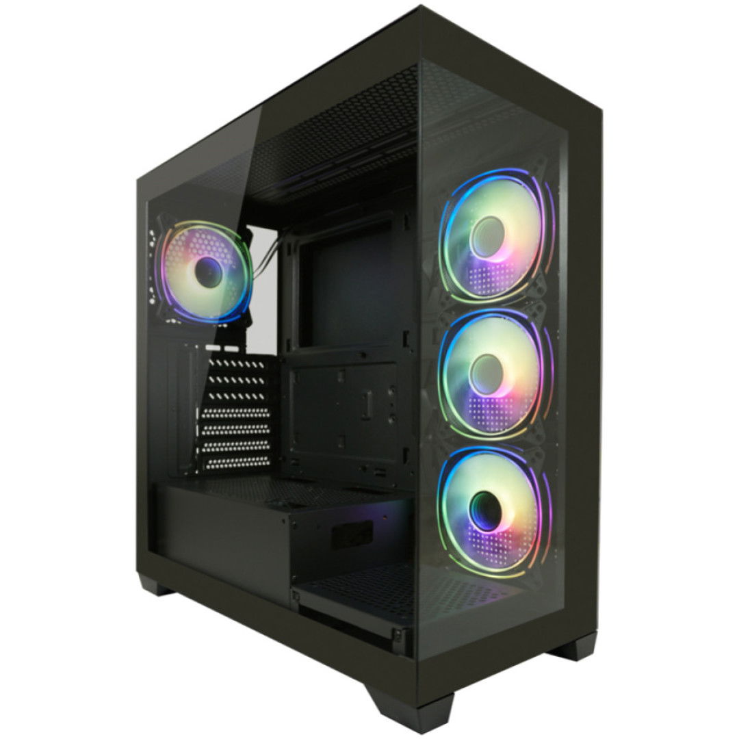 Ohišje LC Power Gaming 715B MidiATX - črna RGB