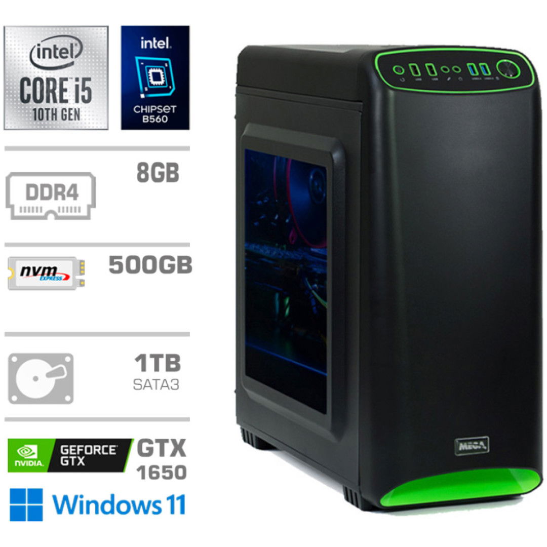 Računalnik MEGA MT 4000S i5-10400F/GTX1650/8GB/500GB/350W/Win11Home