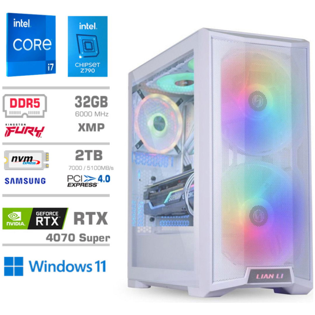 Računalnik MEGA TWR S10 i7-14700K/RTX4070 Super/32GB-DDR5/2TB-4.0/1000W/Win11Home/bela RGB