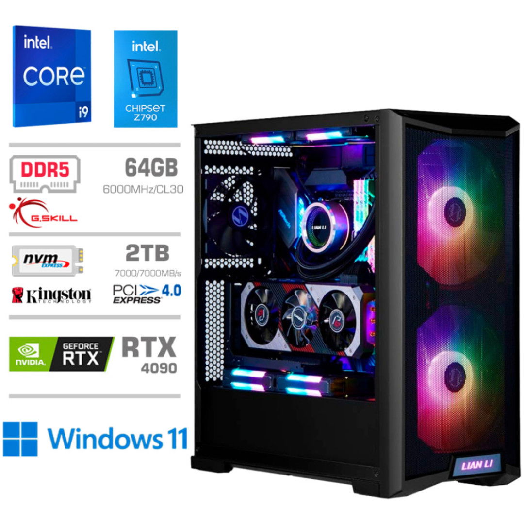 Računalnik MEGA TWR S10 i9-14900K/RTX4090/64GB-DDR5/2TB-4.0/1000W/Win11Home/črna RGB