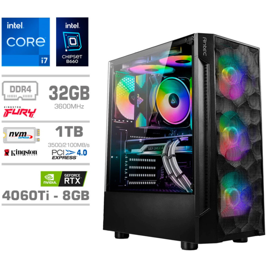 Računalnik MEGA TWR S7 i7-12700K/RTX4060Ti-8GB/32GB/1TB-4.0/750W/Brez OS RGB