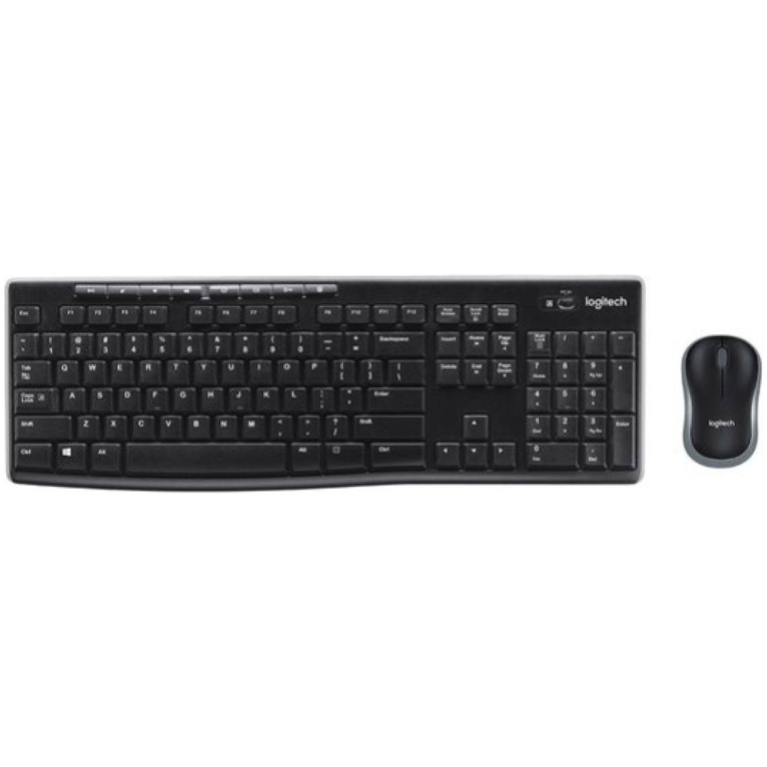 Tipkovnica in miš Logitech brezžična desktop MK270 US international - SLO gravura črna (920-004508/G)