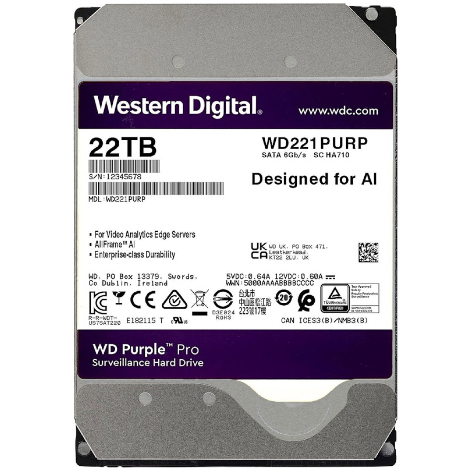 5" SATA3 512MB 7200rpm (WD221PURP) trdi disk