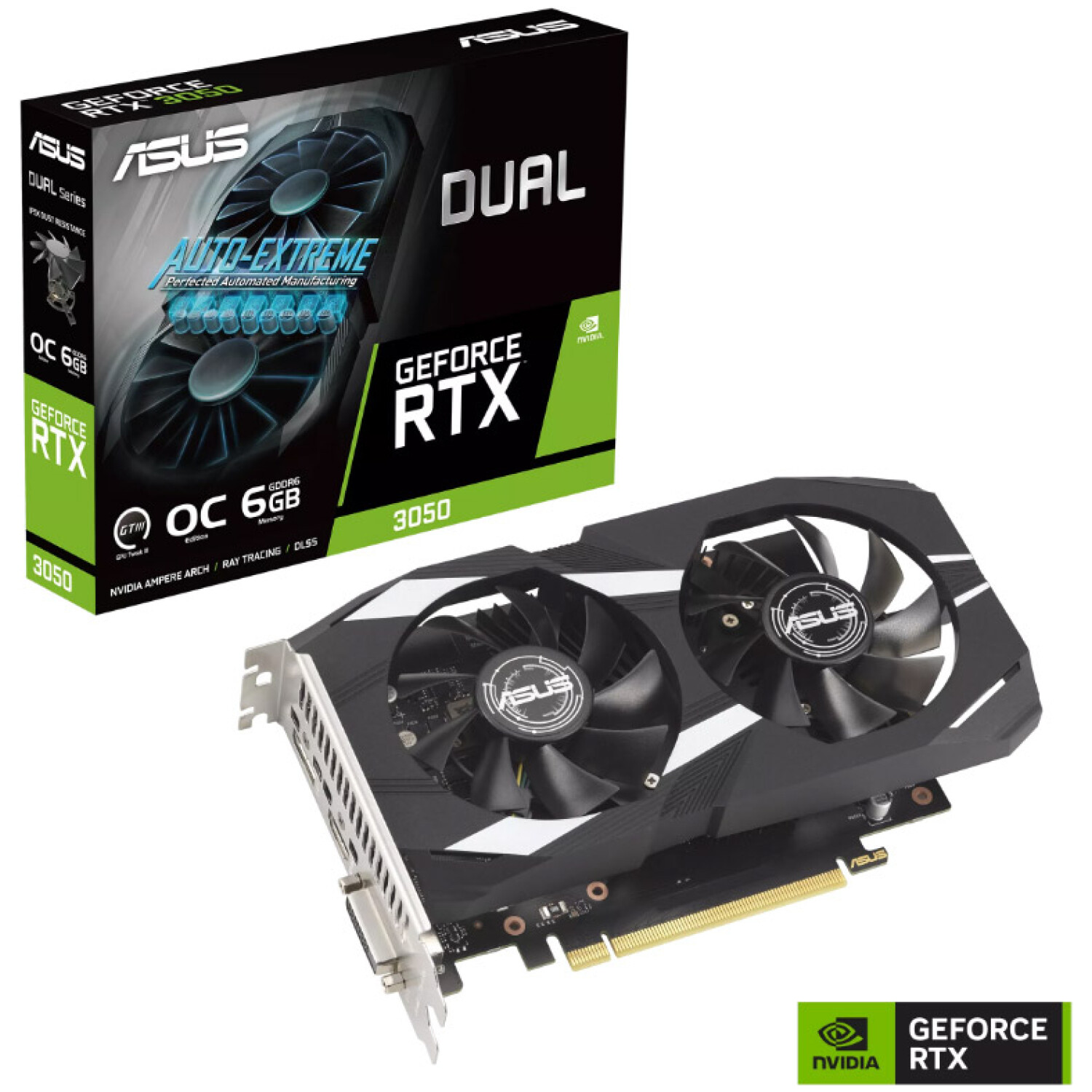 ASUS Dual GeForce RTX 3050 OC 6GB GDDR6 (90YV0K60-M0NA00) grafična kartica