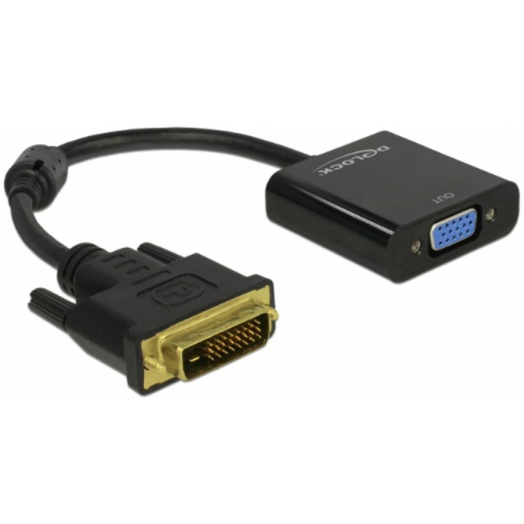 Adapter DVI (m) => VGA (ž) 24+1 pin Delock aktivni (65658)