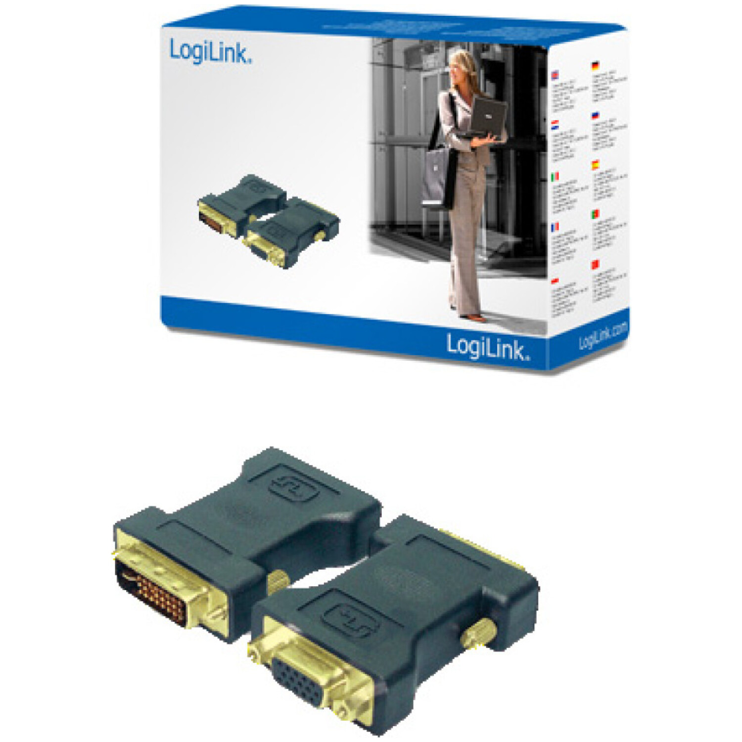 Adapter DVI (m) => VGA (ž) 24+5 pin LogiLink (AD0001) EOLS-P