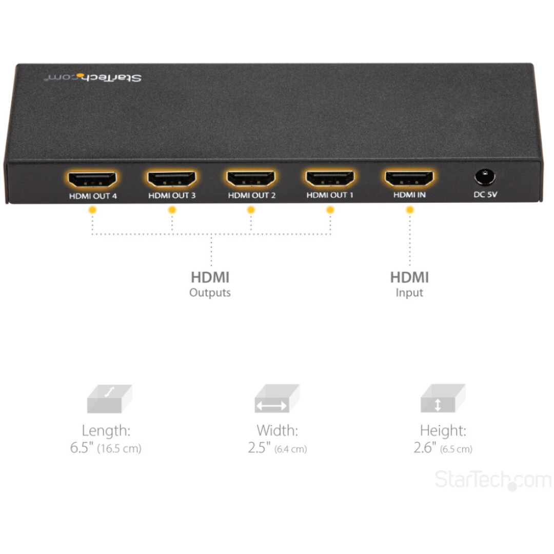 Adapter HDMI => 4xHDMI StarTech 3840x2160 60Hz F/F (ST124HD202)