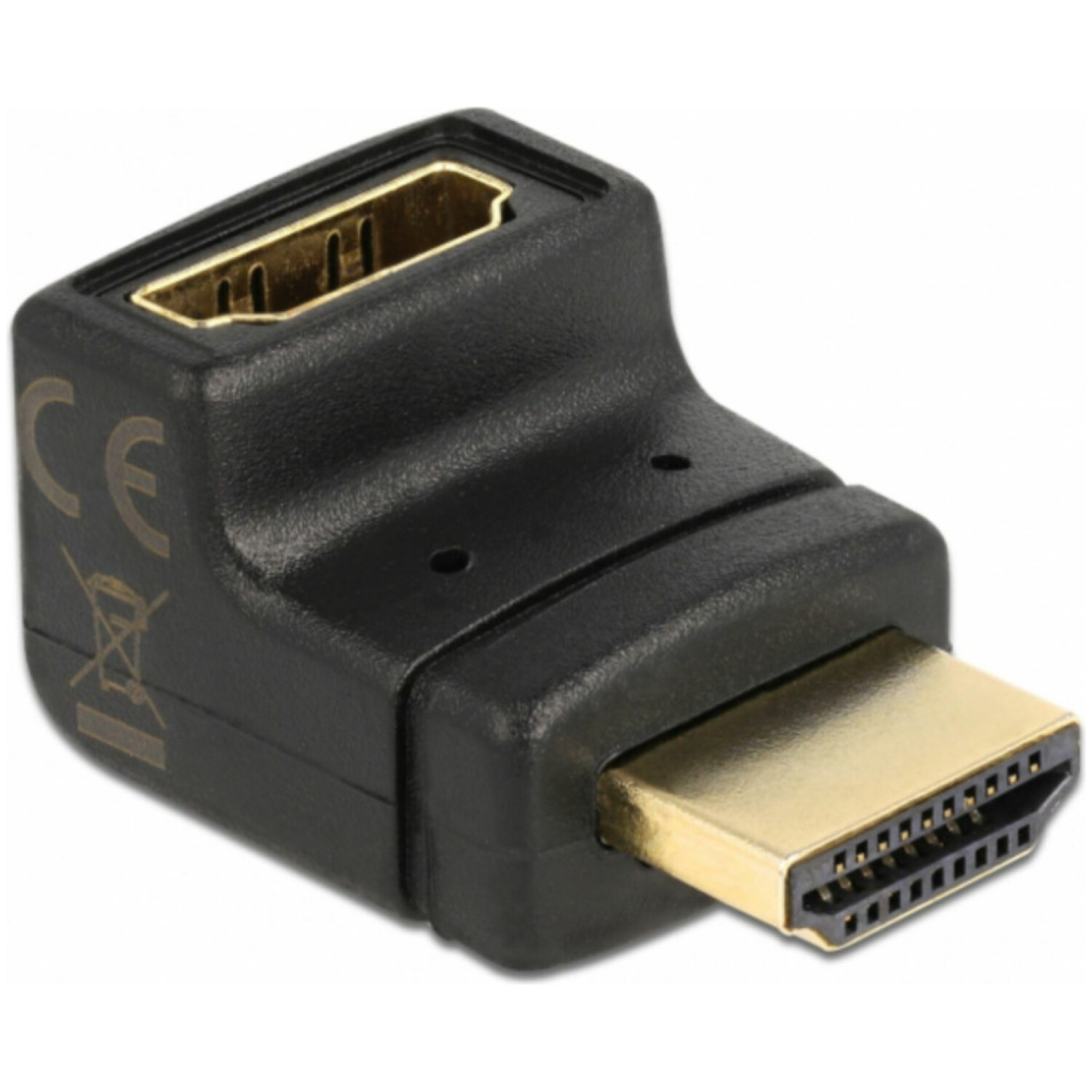 Adapter HDMI (m) => HDMI (ž) Delock 19-pin kotni 270°