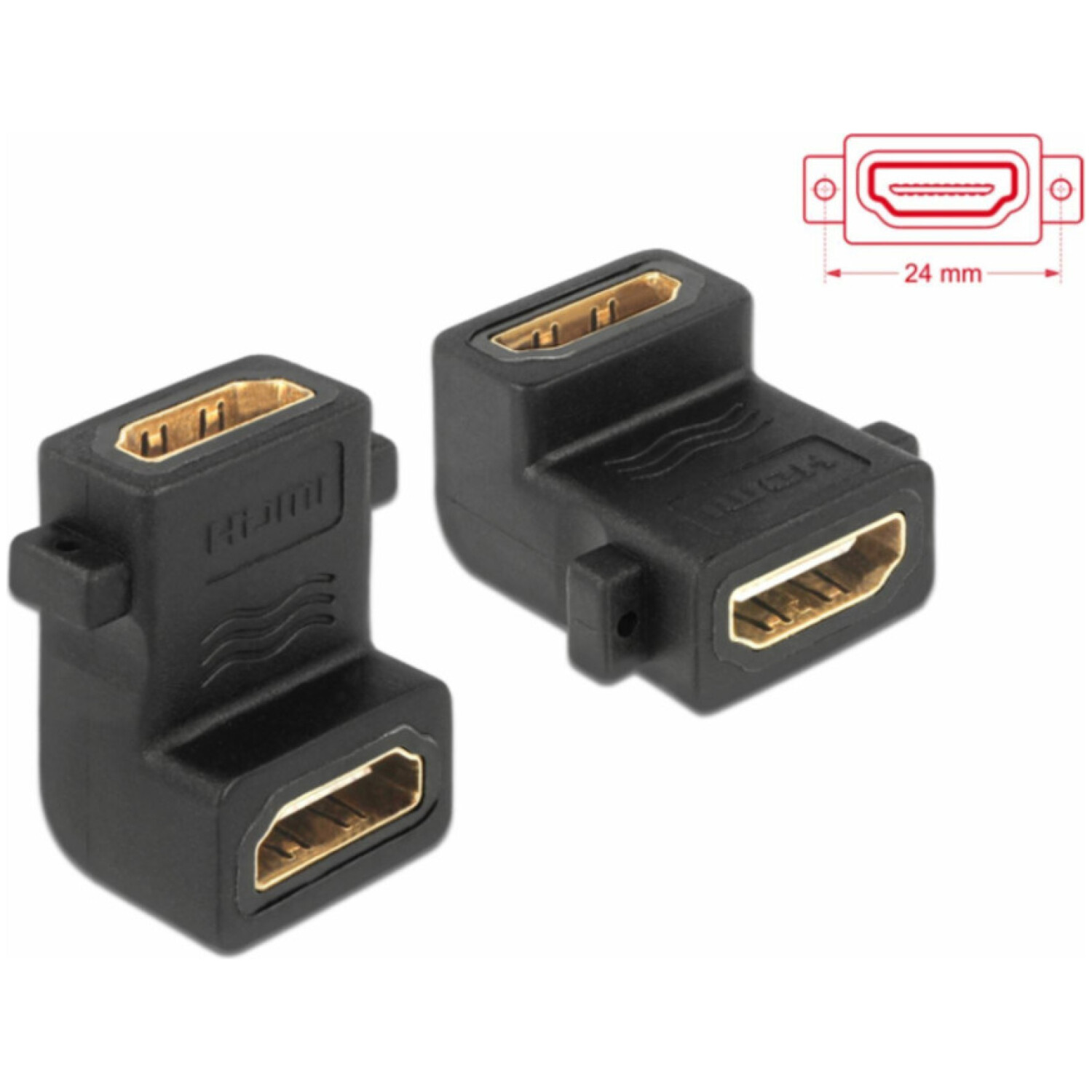 Adapter HDMI (ž) => HDMI (ž) DELOCK L-oblika 19-pin