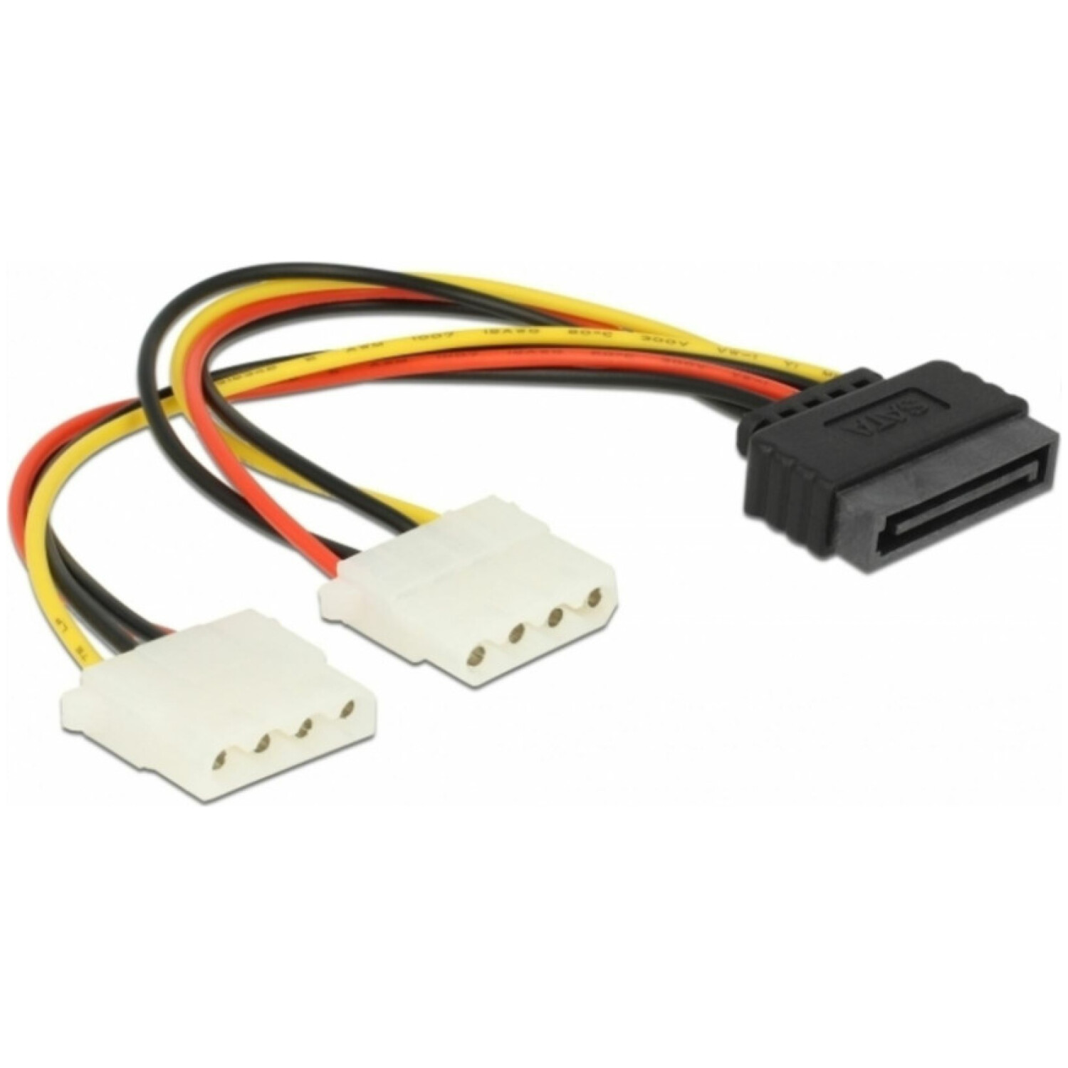 Adapter Serial ATA 1xSATA M + 2xMolex Ž 20cm Delock