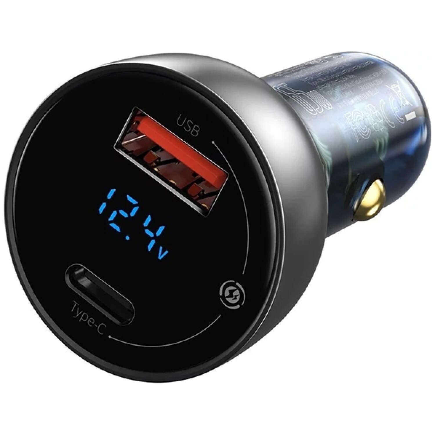 Avto polnilnik Baseus Particular Digital Display QC+PPS Dual Quick Charger Car Charger 65W (srebrni)