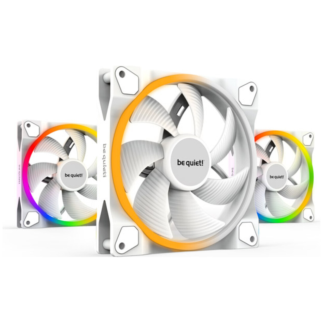 BE QUIET! LIGHT WINGS White (BL102) triple pack RGB 140mm 4-pin PWM beli ventilator