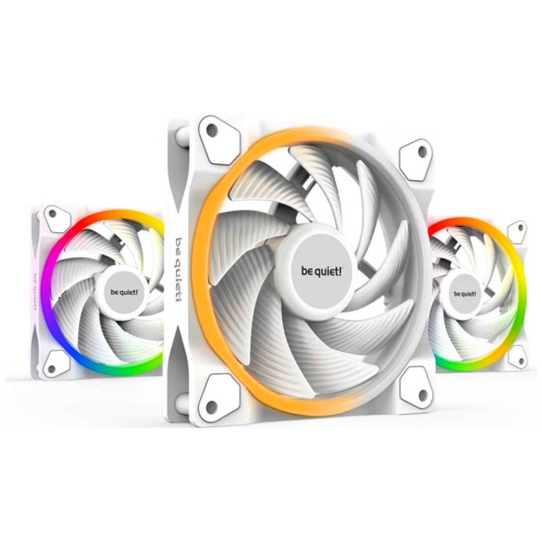 BE QUIET! LIGHT WINGS White High-Speed (BL100) triple pack RGB 120mm 4-pin PWM beli ventilator