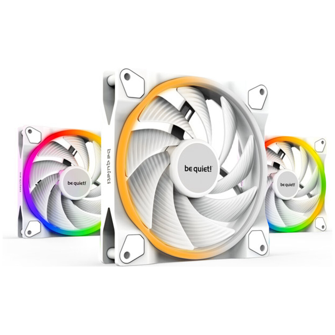 BE QUIET! LIGHT WINGS White High-Speed (BL103) triple pack RGB 140mm 4-pin PWM beli ventilator