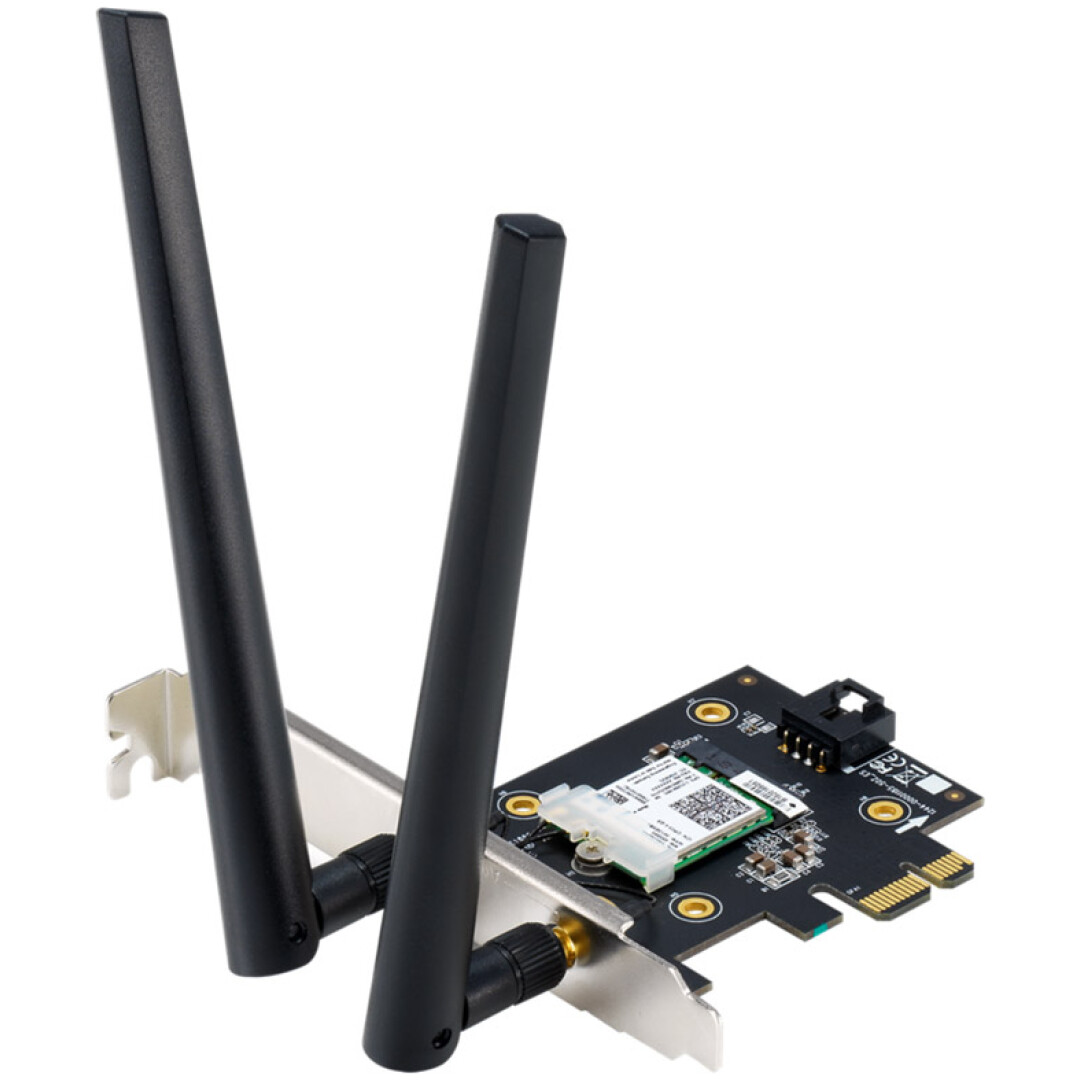 Brezžični mrežni adapter PCIe Asus WiFi6 802.11ax AX3000 2402Mbit/s dualband 2x antena BT 5.0 (90IG0610-MO0R10)