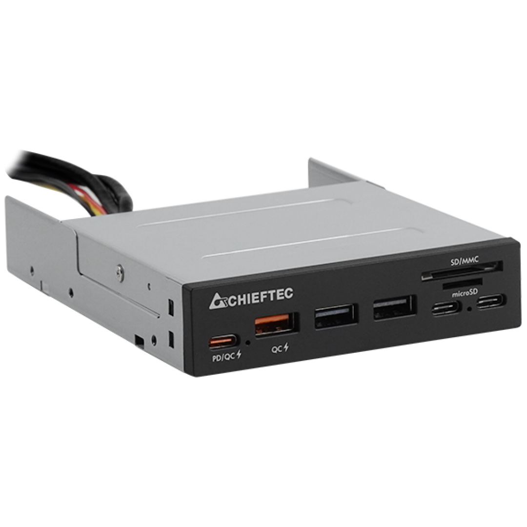 Chieftec all-in-one čitalec kartic 4x USB 3.2 Gen1 TypeA/C QC3.0 3