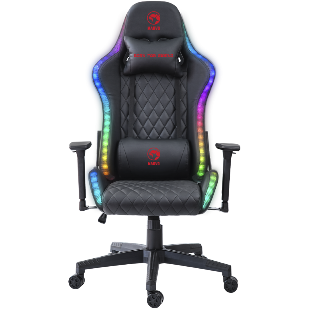 GAMING STOL - MARVO CH-35BK RGB ČRNE BARVE