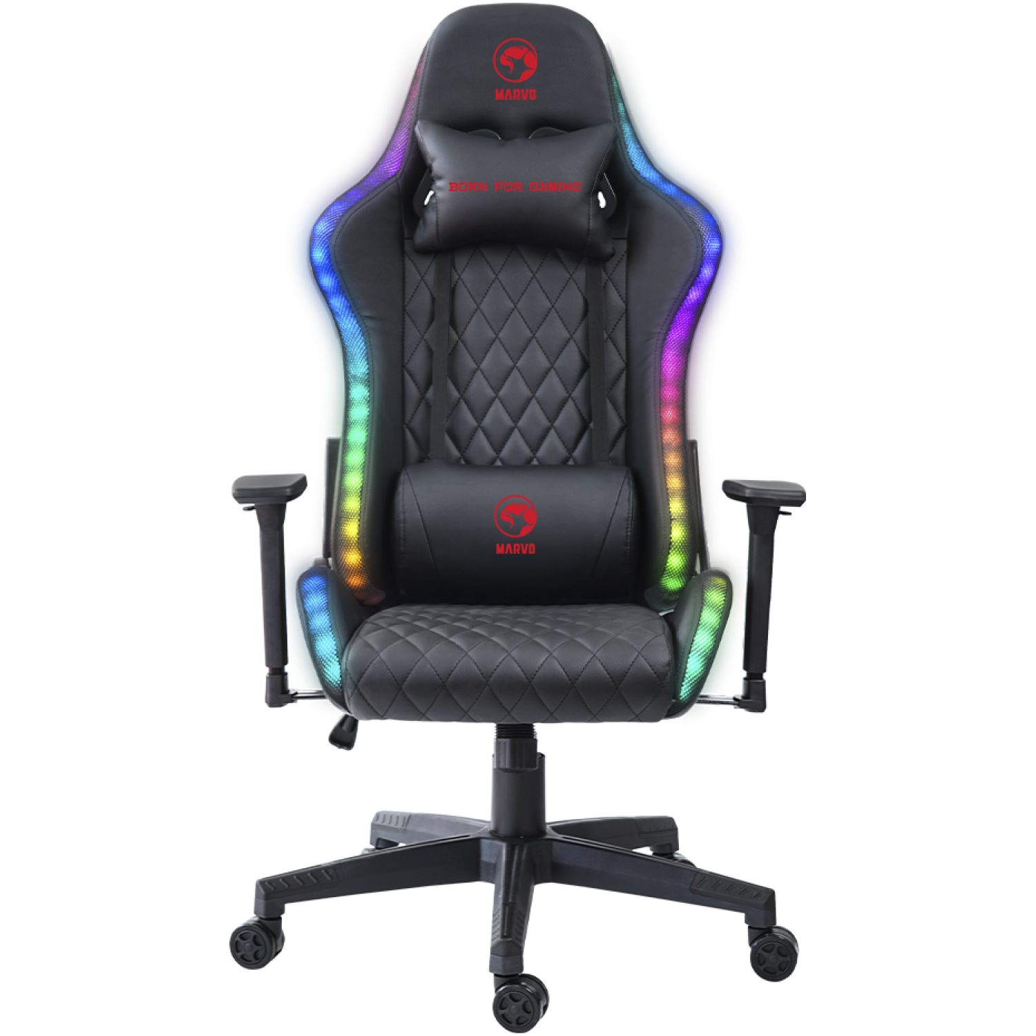 GAMING STOL - MARVO CH-35BK RGB ČRNE BARVE