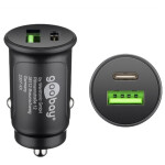 GOOBAY Dual-USB Auto Fast Charger USB-C črn avtomobilski polnilnik